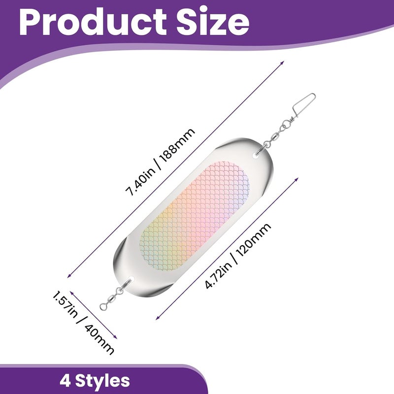 Catuy Kokanee Dodger Trolling Flashers, 4.5 Inch Reflective Bait Flashers, High Visibility Rust-Resistant Lures for Salmon Lures, Trout, Pike and Freshwater Fishing - Image 2